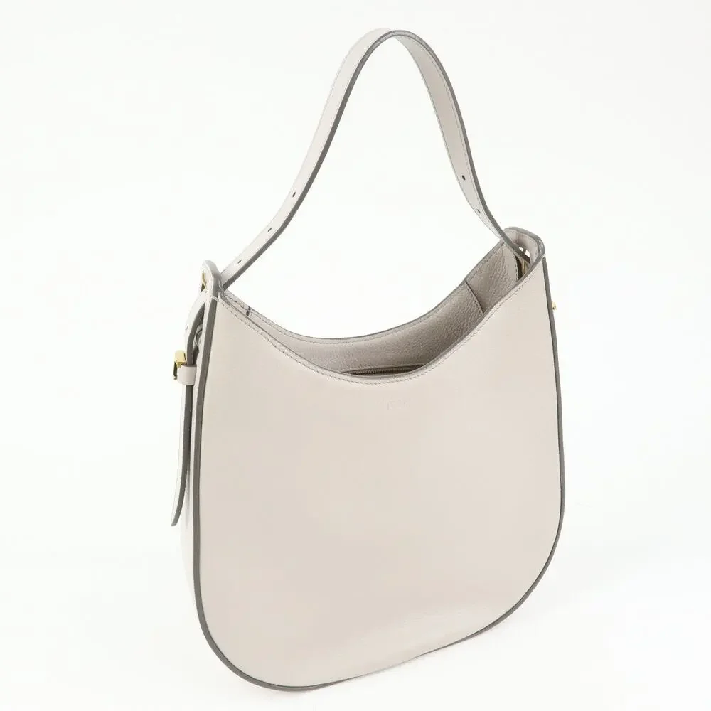 TOD'S OBOE Medium Leather Hobo Bag Hand Gray